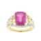 APP: 3.6k *4.66ct Ruby and 0.90ctw Diamond 14KT Yellow Gold Ring (Vault_R7_21490)