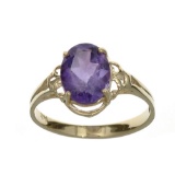 APP: 0.6k Fine Jewelry 14 KT Gold, 1.76CT Oval Cut Purple Amethyst Ring