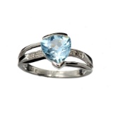 APP: 0.7k Fine Jewelry 1.53CT Blue And Colorless Topaz Platinum Over Sterling Silver Ring