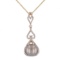 APP: 5.5k *12.7mm Tahitian Cultured Pearls and 0.78ctw Diamonds 14K Yellow Gold Pendant/Necklace (Va