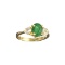 APP: 1.1k Fine Jewelry Designer Sebastian 14 KT Gold, 1.62CT Green Emerald And White Sapphire Ring