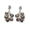 APP: 0.9k 10.56CT Oval Cut Smoky Quartz And 0.45CT Round Cut White Topaz Sterling Silver Earrings