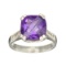 Fine Jewelry Designer Sebastian 3.53CT Square Cushion Cut Amethyst And Sterling Silver Ring