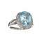 APP: 0.8k Fine Jewelry 5.40CT Blue Topaz And White Sapphire Sterling Silver Ring