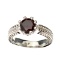 APP: 1.1k Fine Jewelry 1.60CT Round Cut Almandite Garnet And Platinum Over Sterling Silver Ring