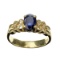 APP: 1.2k 14 kt. Gold, 1.18CT Bue And White Sapphire Ring