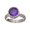 APP: 0.7k Fine Jewelry 1.50CT Round Cut Amethyst Quartz And Platinum Over Sterling Silver Ring