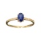 Designer Sebastian 14 KT Gold, 0.62CT Oval Cut Sapphire and 0.06CT Round Brilliant Cut Diamond Ring