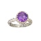 APP: 0.4k Fine Jewelry 3.02CT Round Cut Amethyst And Sterling Silver Ring