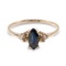 APP: 0.6k 14 kt. Gold, 0.55CT Blue And White Sapphire Ring