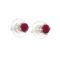 APP: 0.6k Fine Jewelry 0.50CT Round Cut Ruby And Platinum Over Sterling Silver Earrings