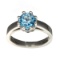APP: 0.5k Fine Jewelry Designer Sebastian, 1.57CT Round Cut Blue Topaz And Sterling Silver Ring