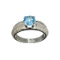 APP: 0.5k Fine Jewelry Designer Sebastian, 1.20CT Round Cut Blue Topaz And Sterling Silver Ring