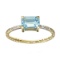 APP: 0.7k Fine Jewelry 14 KT Gold, 1.38CT Blue Topaz  And Diamond Ring