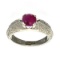 APP: 0.5k Fine Jewelry Designer Sebastian, 1.12CT Round Cut Ruby And Sterling Silver Ring