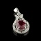 APP: 1k Fine Jewelry 3.25CT Ruby And Colorless Topaz Platinum Over Sterling Silver Pendant
