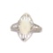 Fine Jewelry Designer Sebastian 0.72CT Oval Cut Cabochon White Opal and Sterling Silver Ring