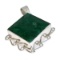 APP: 1.8k 102.91CT Square Emerald Cut Emerald And Sterling Silver Pendant