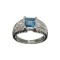 APP: 0.5k Fine Jewelry Designer Sebastian, 1.90CT Blue/White Topaz And Sterling Silver Ring