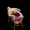 APP: 2.8k Fine Jewelry 14 kt. Gold, 12.89CT Ruby And Diamond Pendant