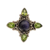 Rare Designer Sebastian Vintage, Multi - Color Semi Precious Stone And Sterling Silver Ring