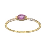 APP: 0.4k Fine Jewelry 14 KT Gold, 0.20CT Red Ruby And Diamond Ring
