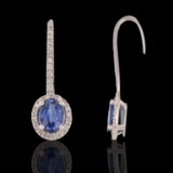 APP: 2.8k *2.10ctw Sapphire and 0.42ctw Diamond 14K White Gold Earrings (Vault_R7_23024)
