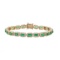 APP: 10.9k *6.29ctw Emerald and 2.83ctw Diamond 14KT Yellow Gold Bracelet (Vault_R7_22923)