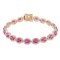 APP: 9.3k *9.19ctw Ruby and 1.64ctw Diamond 14K Yellow Gold Bracelet (Vault_R7_22316)