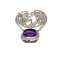 APP: 0.6k Fine Jewelry 3.91CT Cabochon Cut Purple Amethyst And Sterling Silver Pendant With Chain