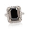 APP: 13.3k *8.13ct Black CENTER Diamond 14K White Gold Ring (8.76ctw Diamonds) (Vault_R7_23893)