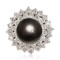 APP: 11.5k *13.5mm Tahitian Pearl and 3.05ctw Diamond 14K White Gold Ring (Vault_R7_23986)