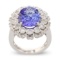 APP: 18.7k *6.52ct Tanzanite and 1.04ctw Diamond 14K White Gold Ring (GIA CERTIFIED) (Vault_R7_21833