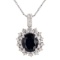 APP: 4.9k *5.94ct Blue Sapphire and 1.22ctw Diamond 14KT White Gold Pendant/Necklace (Vault_R7_23962