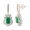 APP: 6k *1.83ctw Emerald and 0.65ctw Diamond 18K White Gold Earrings (Vault_R7_22047)
