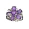 APP: 0.5k Fine Jewelry Designer Sebastian, 2.60CT Oval Cut Amethyst And Sterling Silver Cluster Ring