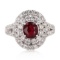 APP: 28.9k *1.37ct UNHEATED Ruby and 1.34ctw Diamond Platinum Ring (GIA CERTIFIED) (Vault_R7_23585)