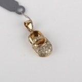 *Fine Jewelry 14 KT Gold, 0.40CT Diamond And 0.15CT Sapphire Pendant (FJ F314)