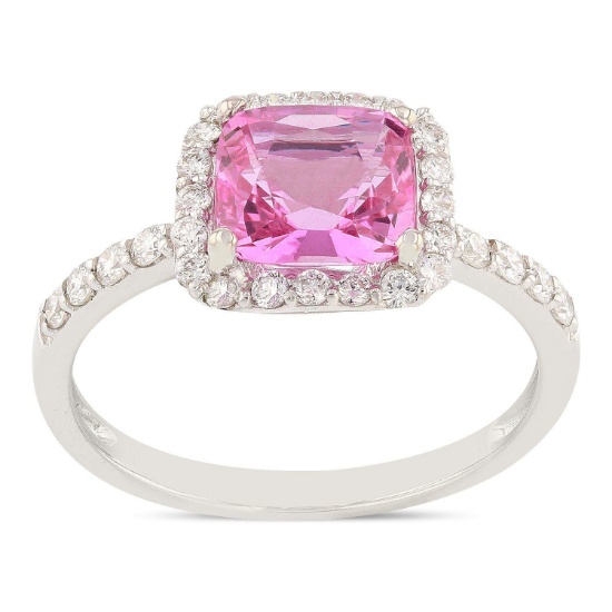 APP: 7k *1.81ct Pink Sapphire and 0.40ctw Diamond 18K White Gold Ring (Vault_R7_22337)