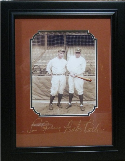 Babe Ruth and Lou Gehrig - Plate Signatures