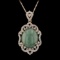 APP: 5.3k *13.59ct Jade and 1.14ctw Diamond 14K Yellow Gold Pendant/Necklace (Vault_R7_23044)