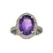 APP: 0.6k Fine Jewelry 5.47CT Oval Cut Purple Amethyst And Sterling Silver Ring