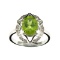 APP: 0.9k Fine Jewelry 2.28CT Green Peridot And Colorless Topaz Platinum Over Sterling Silver Ring