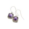 Fine Jewelry Designer Sebastian 1.92CT Rectangle Cut Amethyst and Sterling Silver Dangle Earrings