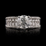 APP: 20.1k *2.01ct CENTER Round Cut Diamond 14KT White Gold Ring (2.88ctw Diamonds) (Vault_R7_23741)