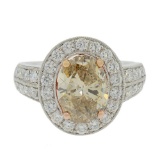 APP: 13.1k *1.94ct LIGHT BROWN CENTER Diamond Platinum Ring (2.72ctw Diamonds) (Vault_R7_5311)