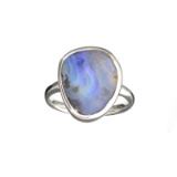 APP: 0.9k Fine Jewelry 4.91CT Free Form Multicolor Boulder Brown Opal And Sterling Silver Ring