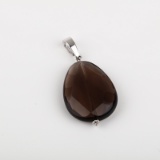 *Fine Jewelry Smokey Topaz And Sterling Silver Pendant (FJ F287)