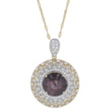 APP: 1.6k *Silver 25.76ct Purple Sapphire and 2.90ctw White Sapphire Pendant (Vault_R8_41704)