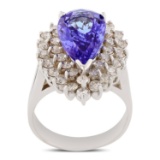 APP: 12k *3.49ct Tanzanite and 1.35ctw Diamond 14K White Gold Ring (Vault_R7_22206)